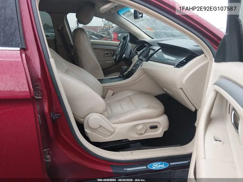 2014 Ford Taurus Sel VIN: 1FAHP2E92EG107587 Lot: 45465989