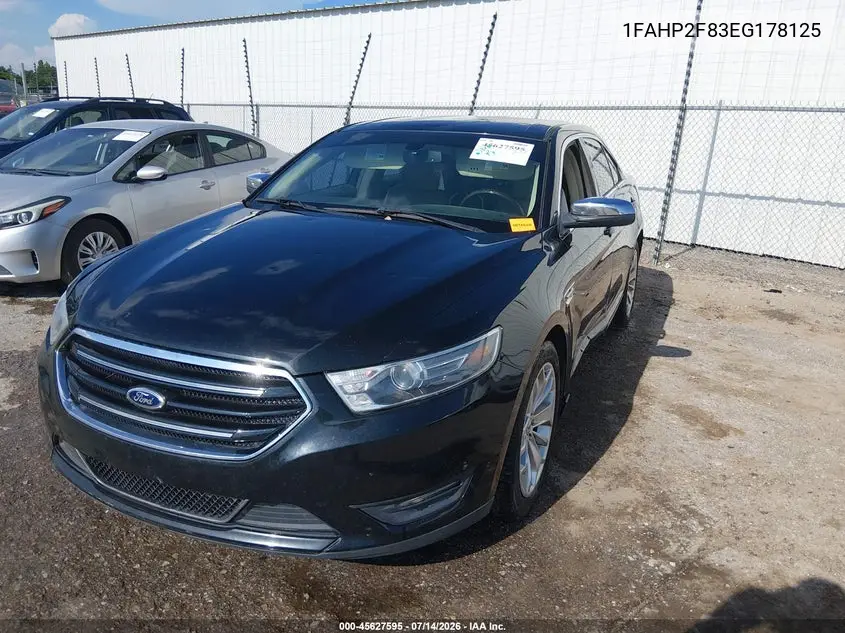 2014 Ford Taurus Limited VIN: 1FAHP2F83EG178125 Lot: 45627595