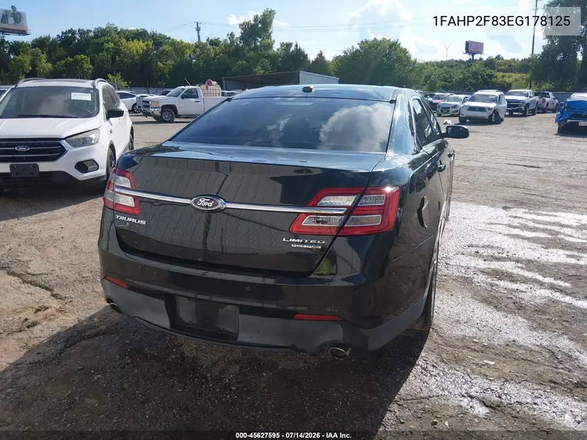 2014 Ford Taurus Limited VIN: 1FAHP2F83EG178125 Lot: 45627595