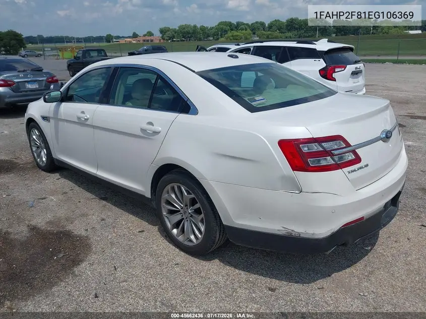 2014 Ford Taurus Limited VIN: 1FAHP2F81EG106369 Lot: 45662436