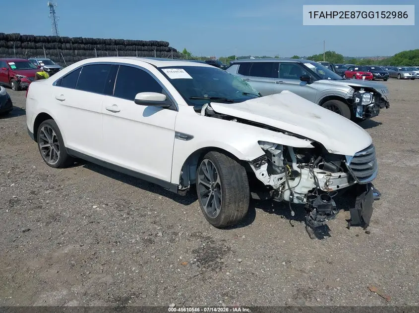 2016 Ford Taurus Sel VIN: 1FAHP2E87GG152986 Lot: 45610546