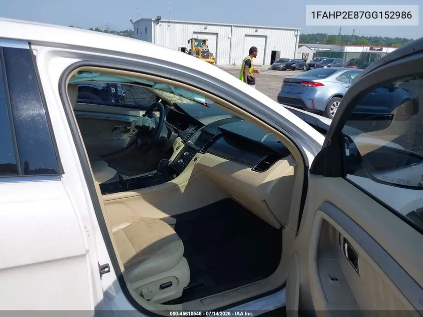 2016 Ford Taurus Sel VIN: 1FAHP2E87GG152986 Lot: 45610546