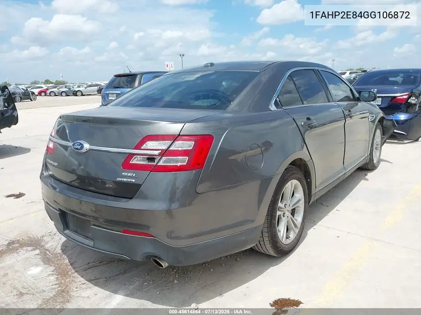 2016 Ford Taurus Sel VIN: 1FAHP2E84GG106872 Lot: 45614864