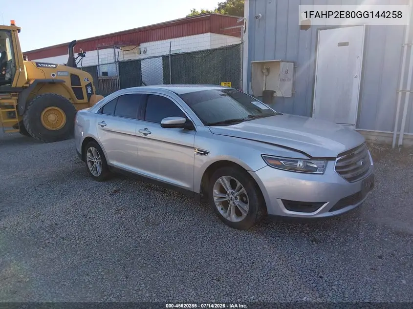 2016 Ford Taurus Sel VIN: 1FAHP2E80GG144258 Lot: 45620285