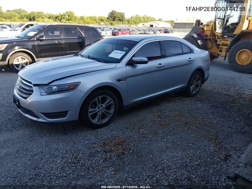 2016 Ford Taurus Sel VIN: 1FAHP2E80GG144258 Lot: 45620285