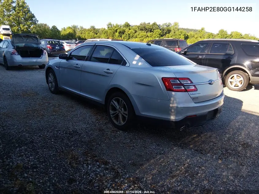 2016 Ford Taurus Sel VIN: 1FAHP2E80GG144258 Lot: 45620285