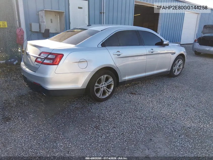 2016 Ford Taurus Sel VIN: 1FAHP2E80GG144258 Lot: 45620285