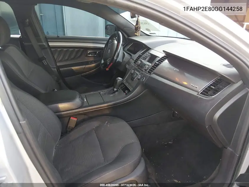 2016 Ford Taurus Sel VIN: 1FAHP2E80GG144258 Lot: 45620285