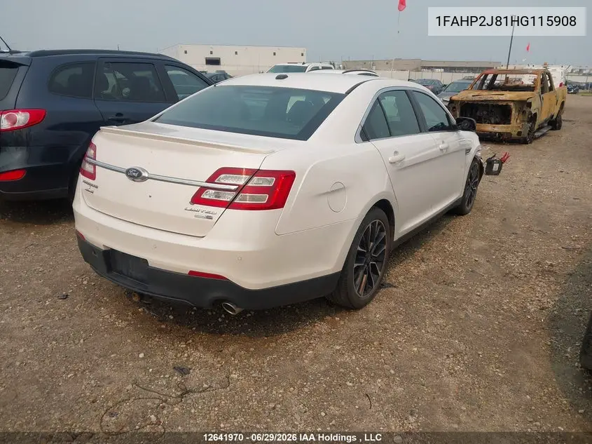 2017 Ford Taurus Limited VIN: 1FAHP2J81HG115908 Lot: 12641970X