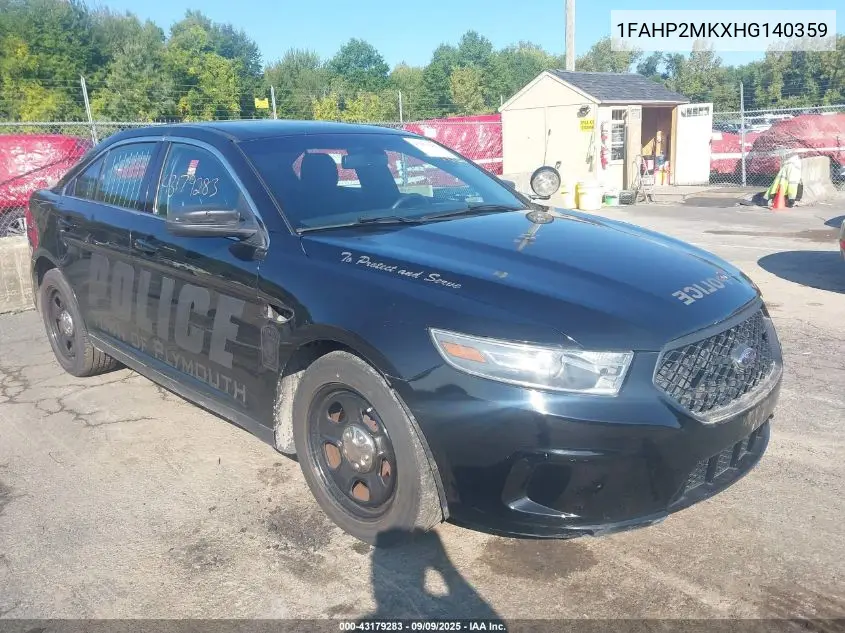 2017 Ford Police Interceptor VIN: 1FAHP2MKXHG140359 Lot: 43179283