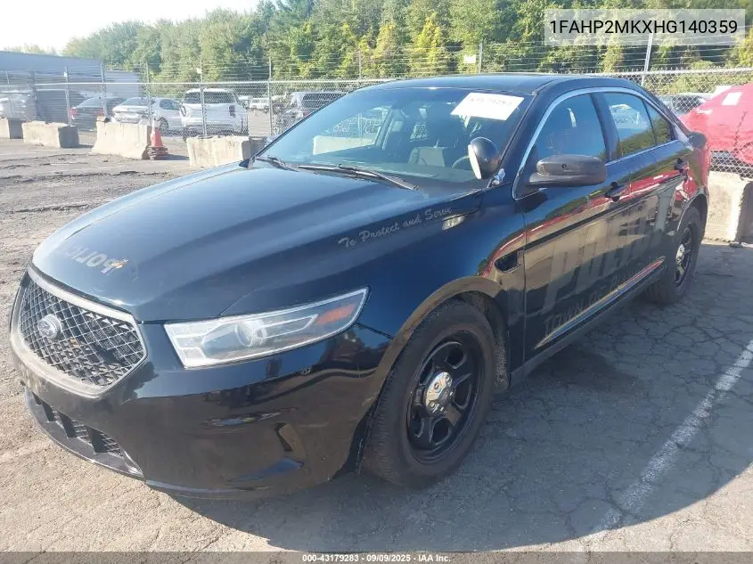 2017 Ford Police Interceptor VIN: 1FAHP2MKXHG140359 Lot: 43179283