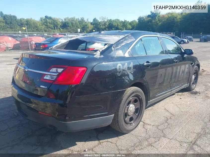 2017 Ford Police Interceptor VIN: 1FAHP2MKXHG140359 Lot: 43179283