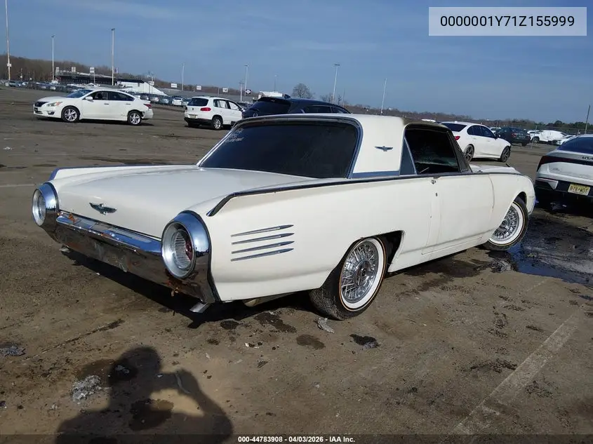 1961 Ford Thunderbird VIN: 0000001Y71Z155999 Lot: 44783908