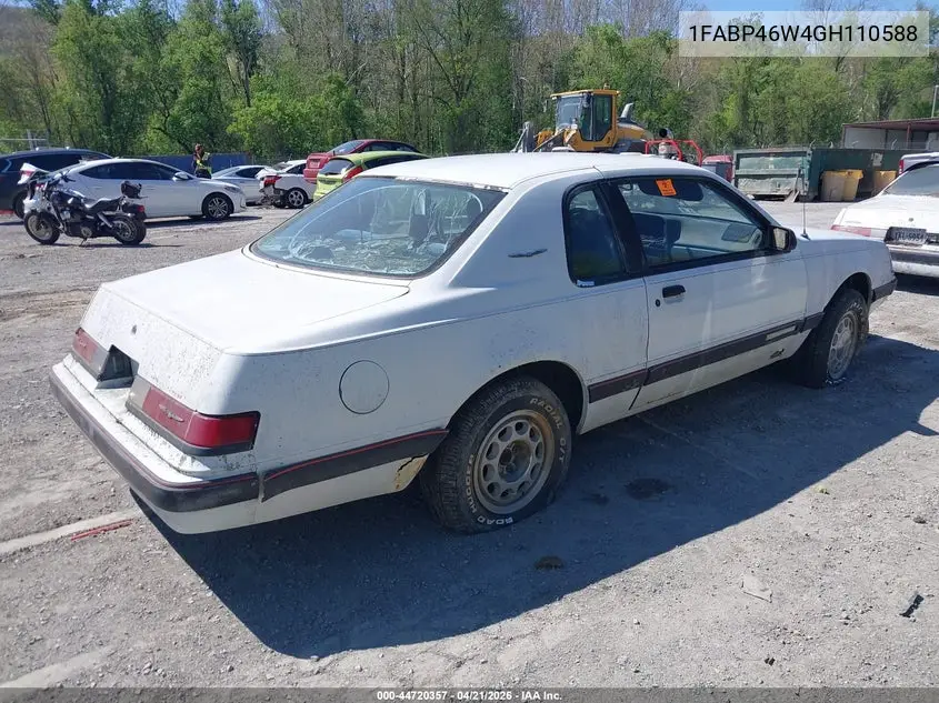 1986 Ford Thunderbird VIN: 1FABP46W4GH110588 Lot: 44720357