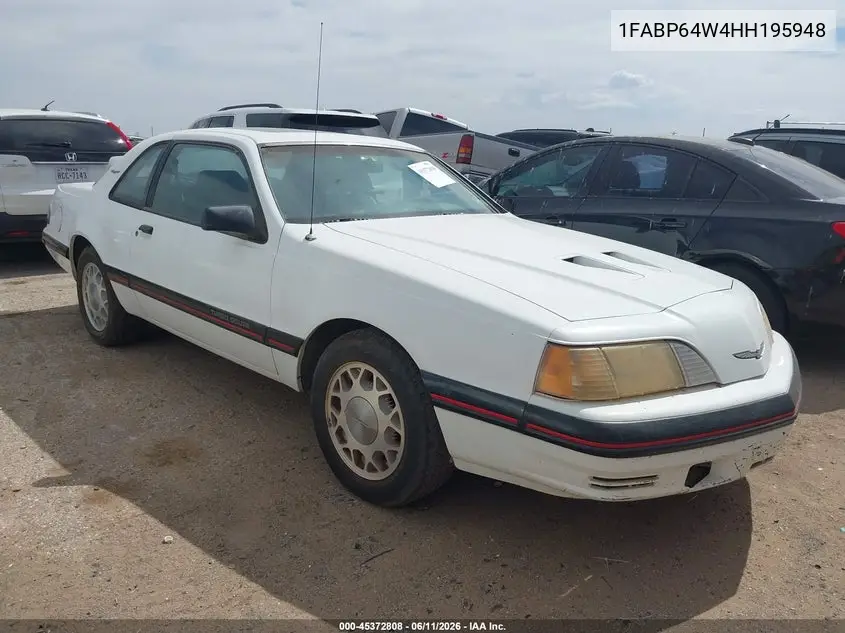 1987 Ford Thunderbird VIN: 1FABP64W4HH195948 Lot: 45372808