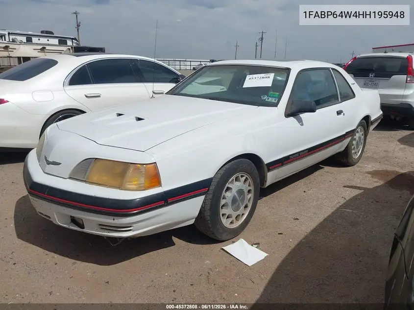 1987 Ford Thunderbird VIN: 1FABP64W4HH195948 Lot: 45372808