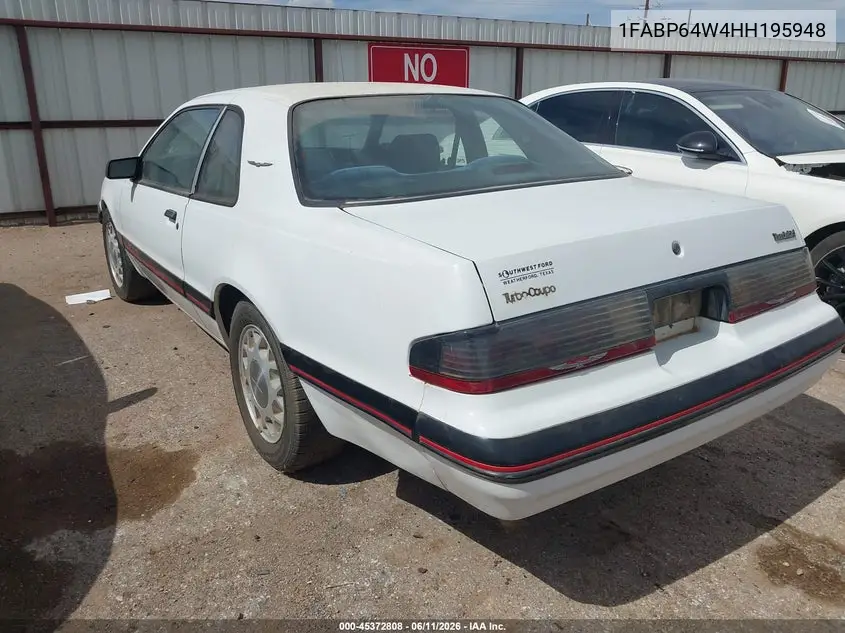 1987 Ford Thunderbird VIN: 1FABP64W4HH195948 Lot: 45372808