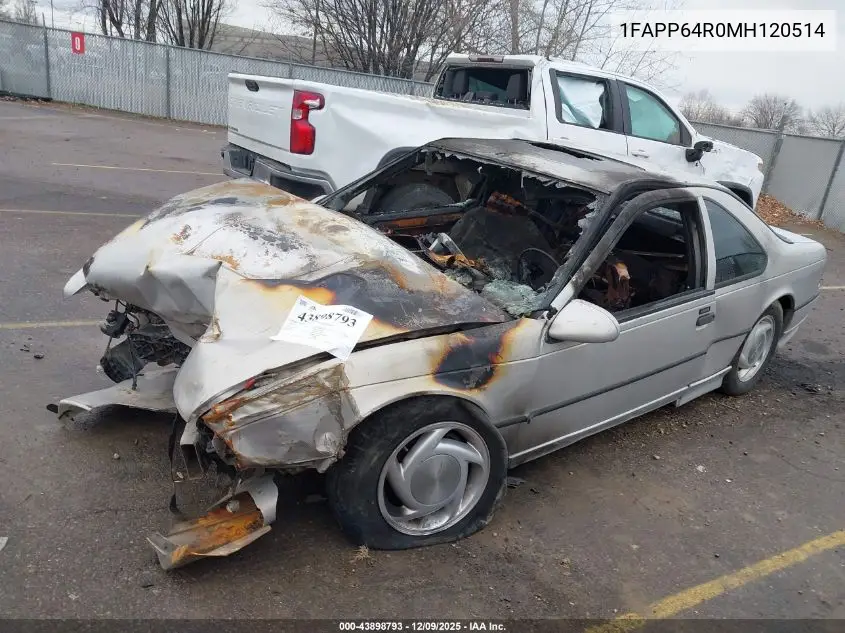 1991 Ford Thunderbird Super Coupe VIN: 1FAPP64R0MH120514 Lot: 43898793