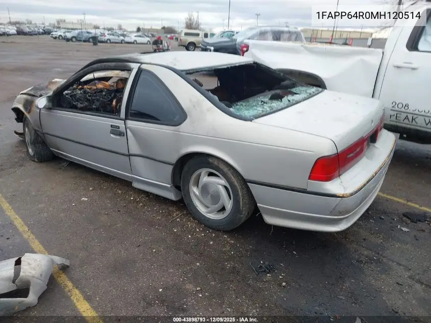 1991 Ford Thunderbird Super Coupe VIN: 1FAPP64R0MH120514 Lot: 43898793