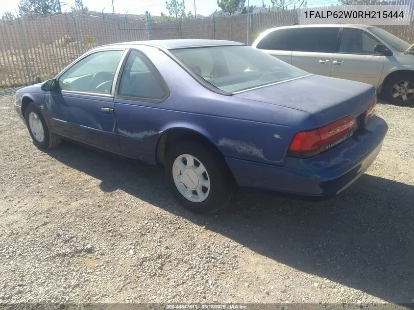 1994 Ford Thunderbird Lx VIN: 1FALP62W0RH215444 Lot: 44647611