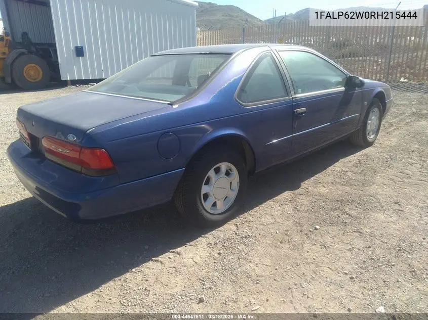 1994 Ford Thunderbird Lx VIN: 1FALP62W0RH215444 Lot: 44647611