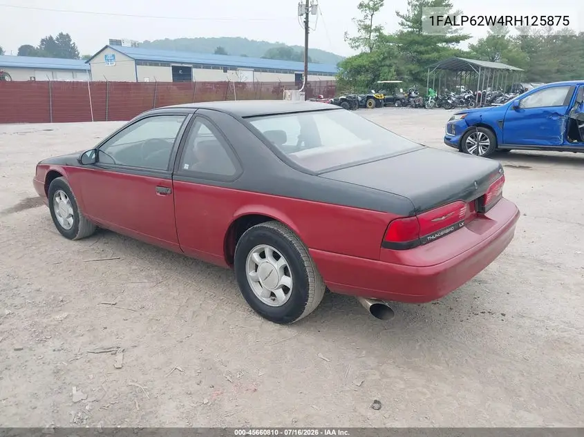 1994 Ford Thunderbird Lx VIN: 1FALP62W4RH125875 Lot: 45660810