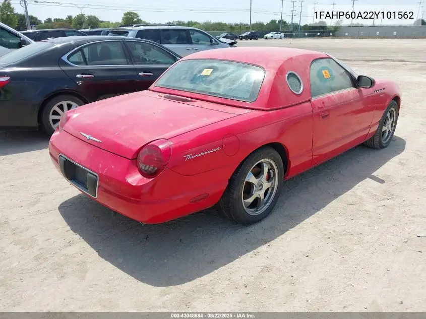 2002 Ford Thunderbird VIN: 1FAHP60A22Y101562 Lot: 43048684
