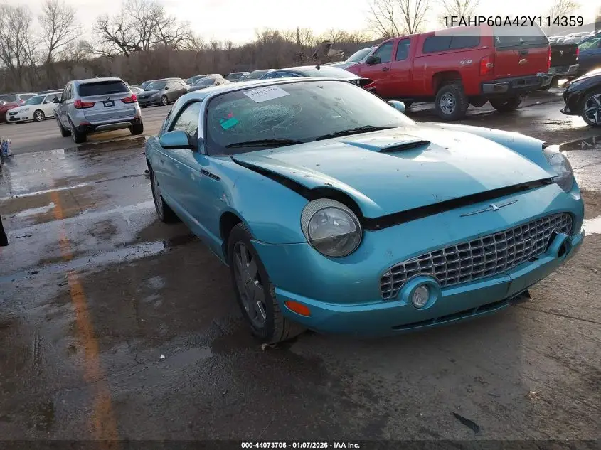 2002 Ford Thunderbird VIN: 1FAHP60A42Y114359 Lot: 44073706
