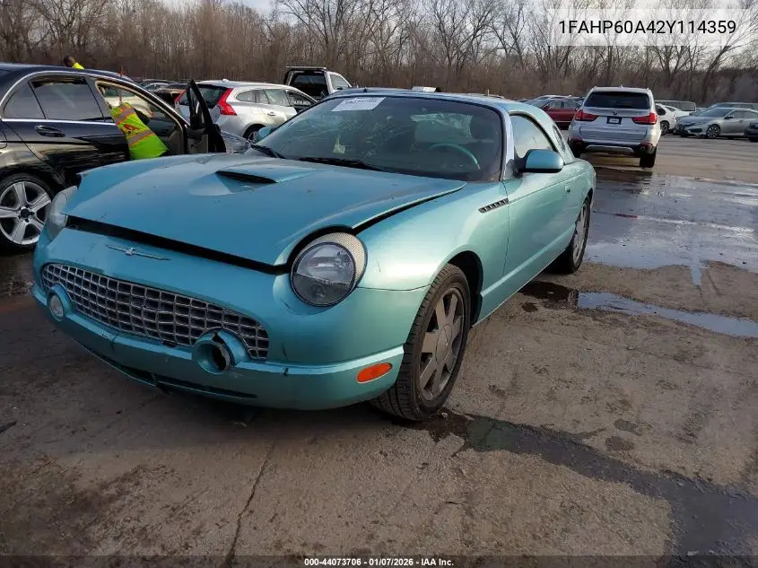 2002 Ford Thunderbird VIN: 1FAHP60A42Y114359 Lot: 44073706