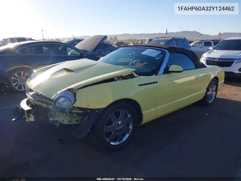 2002 Ford Thunderbird VIN: 1FAHP60A32Y124462 Lot: 44636347