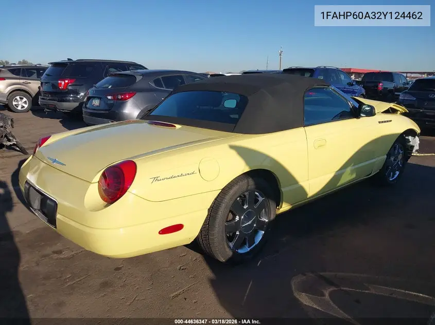 2002 Ford Thunderbird VIN: 1FAHP60A32Y124462 Lot: 44636347