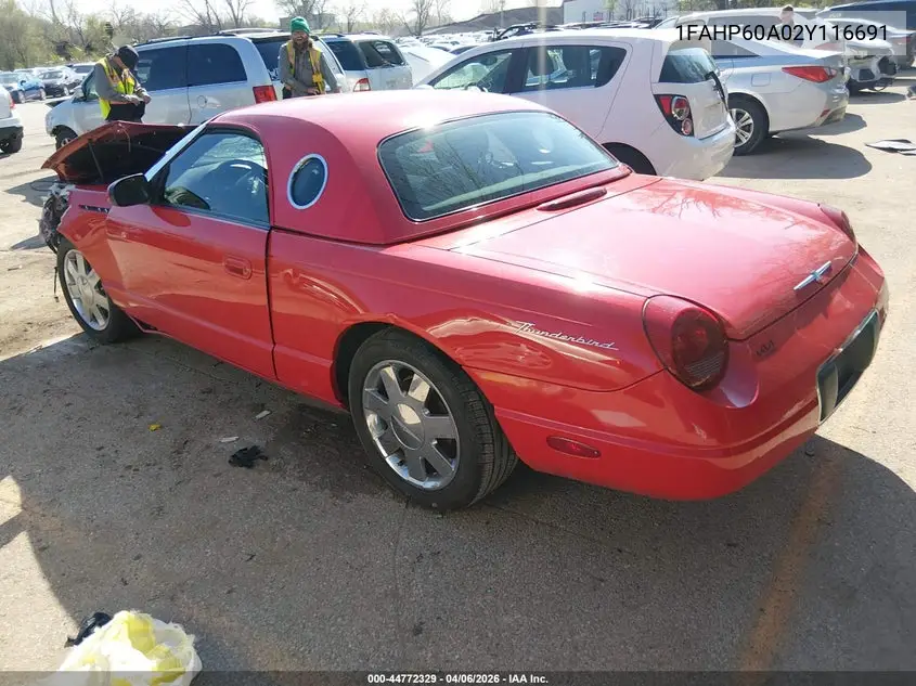 2002 Ford Thunderbird VIN: 1FAHP60A02Y116691 Lot: 44772329
