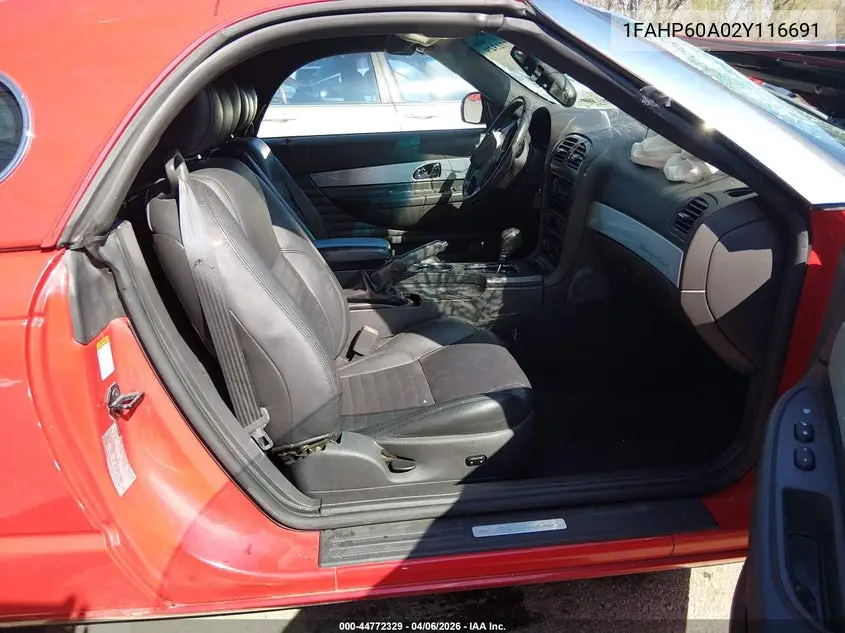 2002 Ford Thunderbird VIN: 1FAHP60A02Y116691 Lot: 44772329