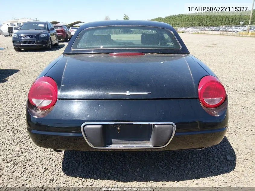 2002 Ford Thunderbird VIN: 1FAHP60A72Y115327 Lot: 45159653