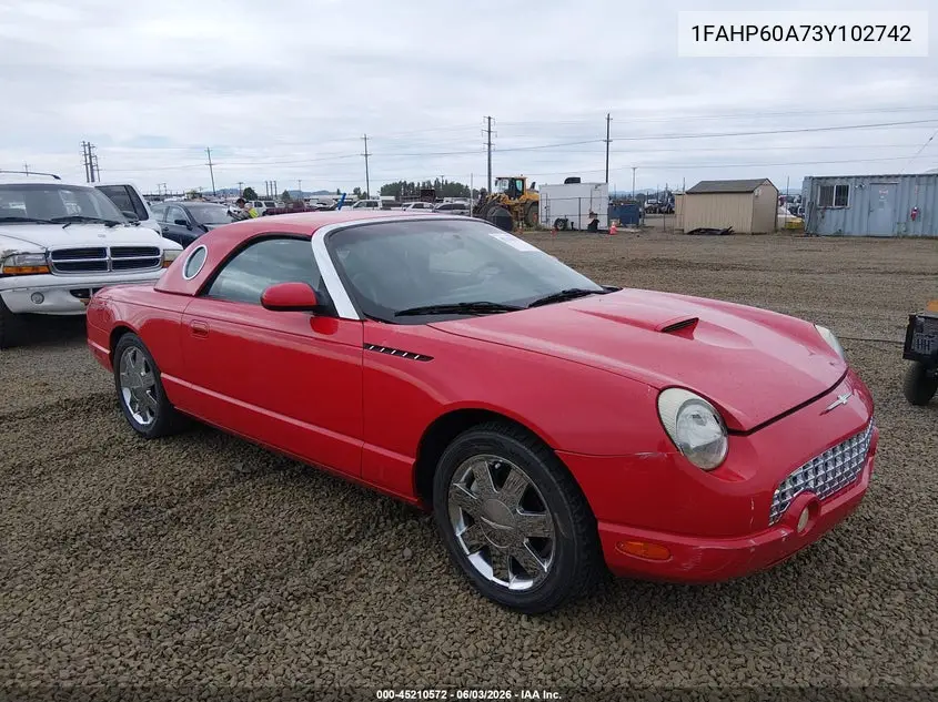 2003 Ford Thunderbird VIN: 1FAHP60A73Y102742 Lot: 45210572
