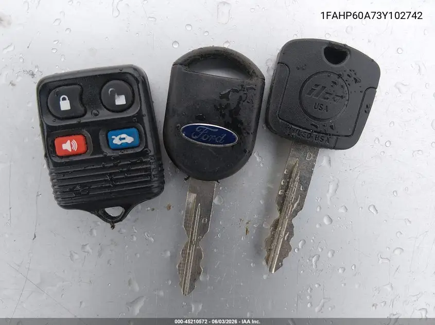 2003 Ford Thunderbird VIN: 1FAHP60A73Y102742 Lot: 45210572