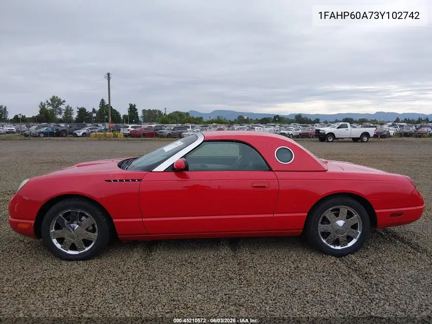 2003 Ford Thunderbird VIN: 1FAHP60A73Y102742 Lot: 45210572