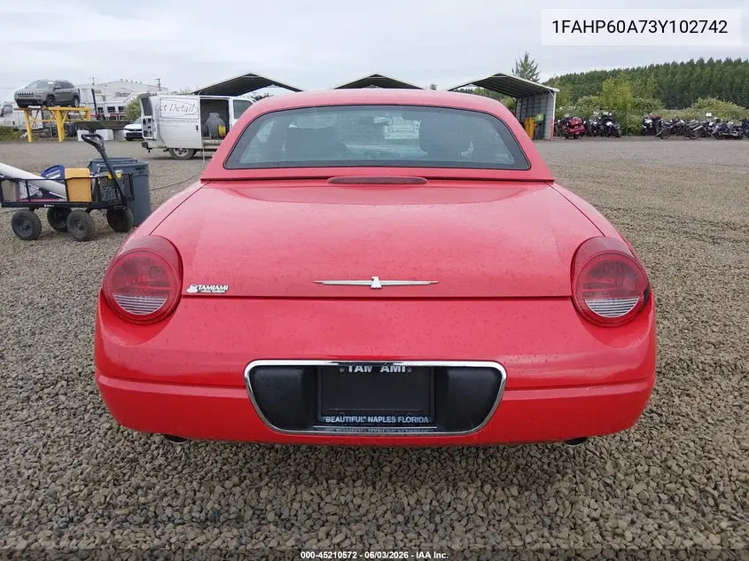 2003 Ford Thunderbird VIN: 1FAHP60A73Y102742 Lot: 45210572