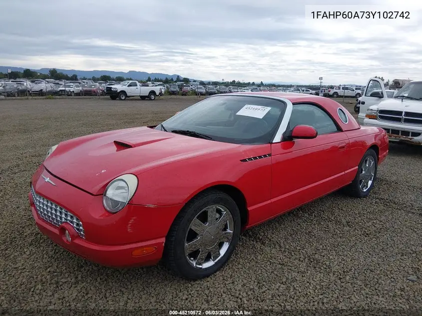2003 Ford Thunderbird VIN: 1FAHP60A73Y102742 Lot: 45210572