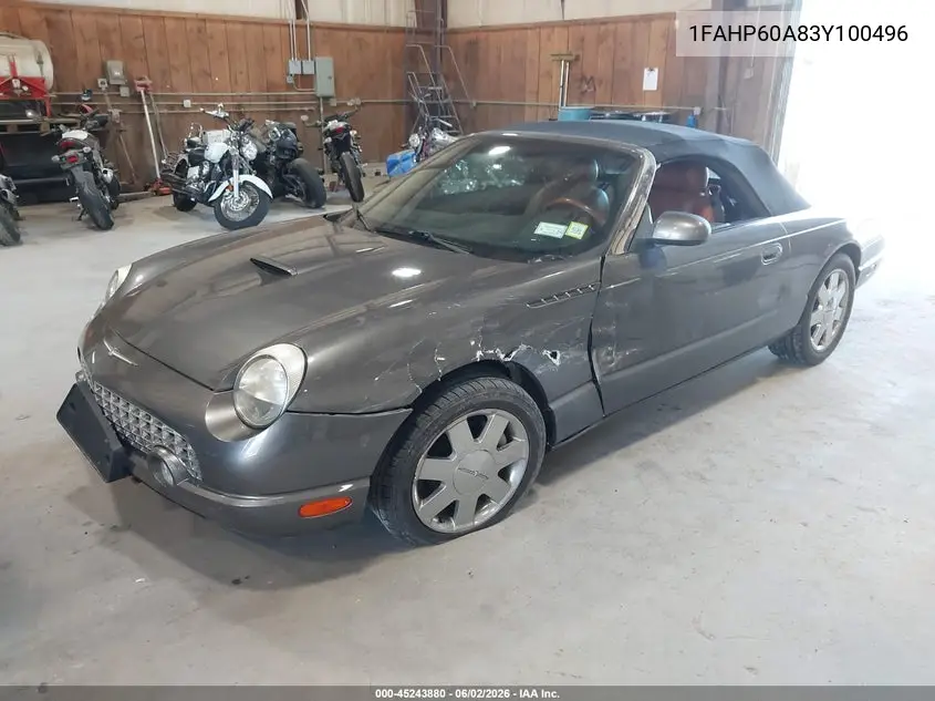 2003 Ford Thunderbird VIN: 1FAHP60A83Y100496 Lot: 45243880