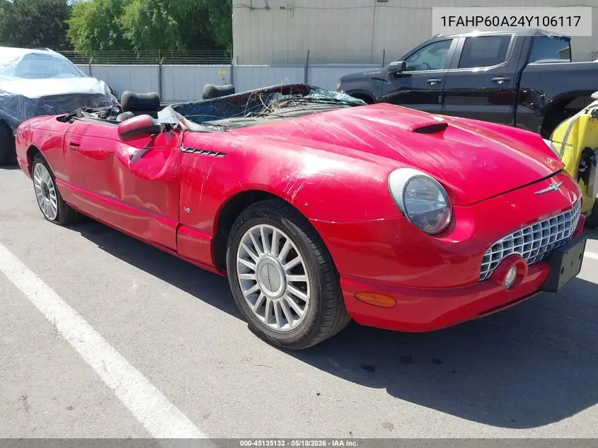 2004 Ford Thunderbird VIN: 1FAHP60A24Y106117 Lot: 45135132
