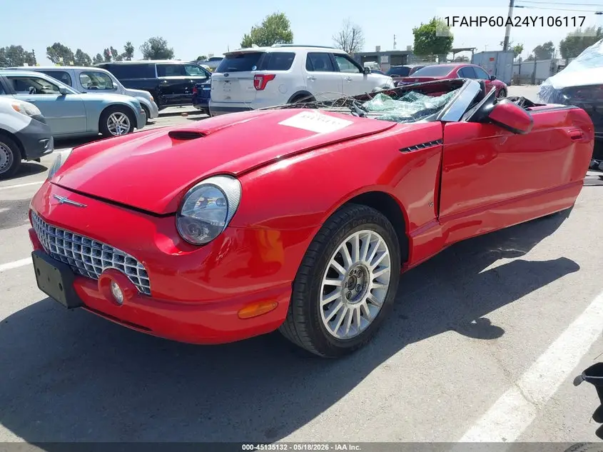 2004 Ford Thunderbird VIN: 1FAHP60A24Y106117 Lot: 45135132