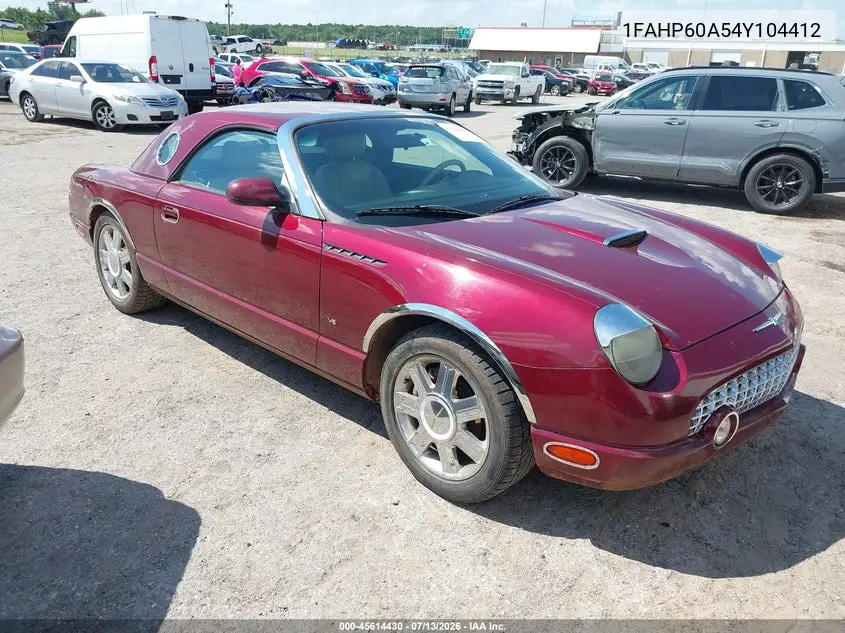 2004 Ford Thunderbird VIN: 1FAHP60A54Y104412 Lot: 45614430