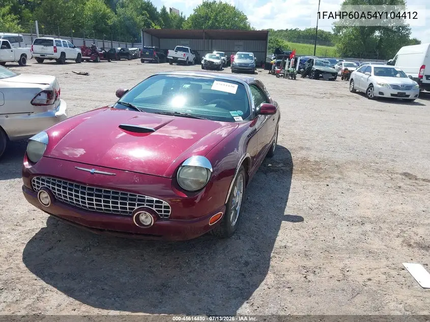 2004 Ford Thunderbird VIN: 1FAHP60A54Y104412 Lot: 45614430
