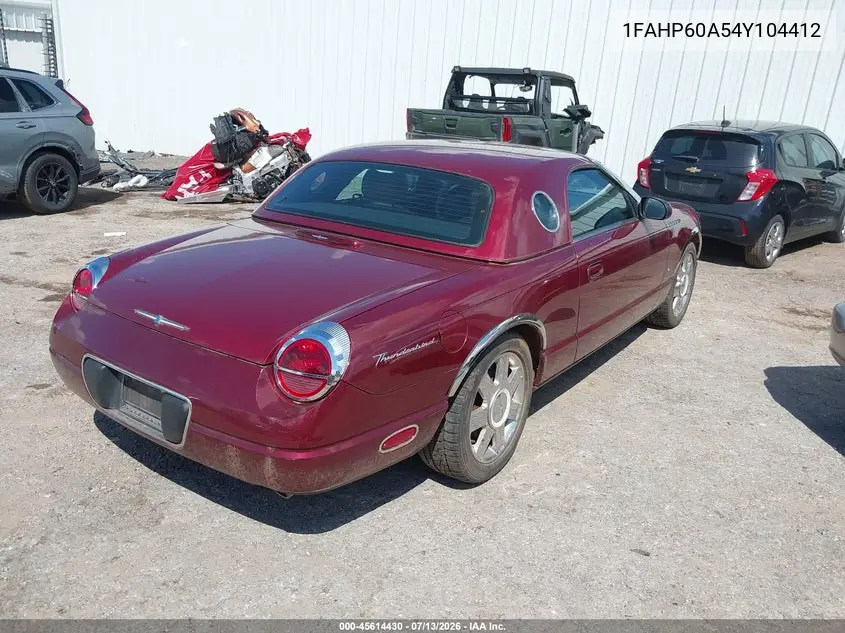 2004 Ford Thunderbird VIN: 1FAHP60A54Y104412 Lot: 45614430