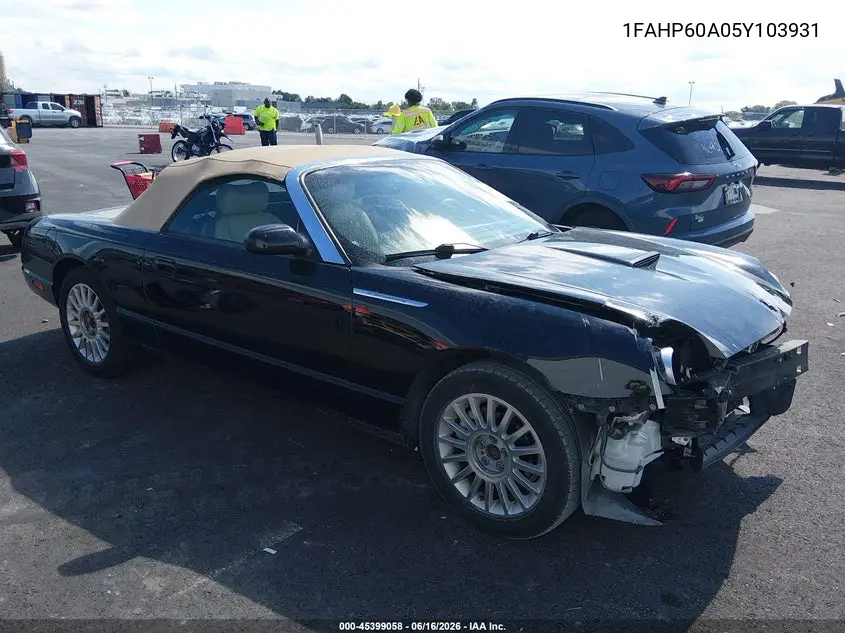 2005 Ford Thunderbird 50Th Anniversary VIN: 1FAHP60A05Y103931 Lot: 45399058