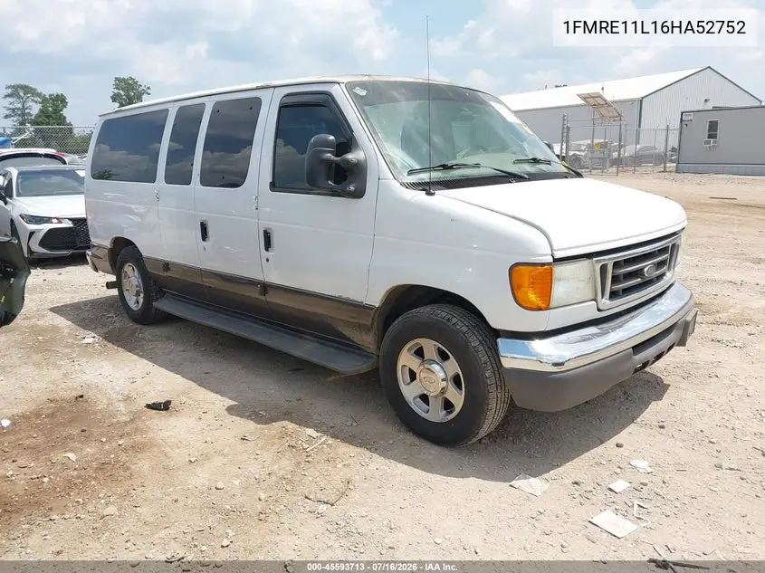 2006 Ford E-150 Xl/Xlt VIN: 1FMRE11L16HA52752 Lot: 45593713