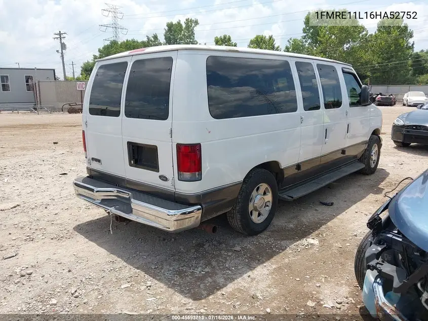 2006 Ford E-150 Xl/Xlt VIN: 1FMRE11L16HA52752 Lot: 45593713