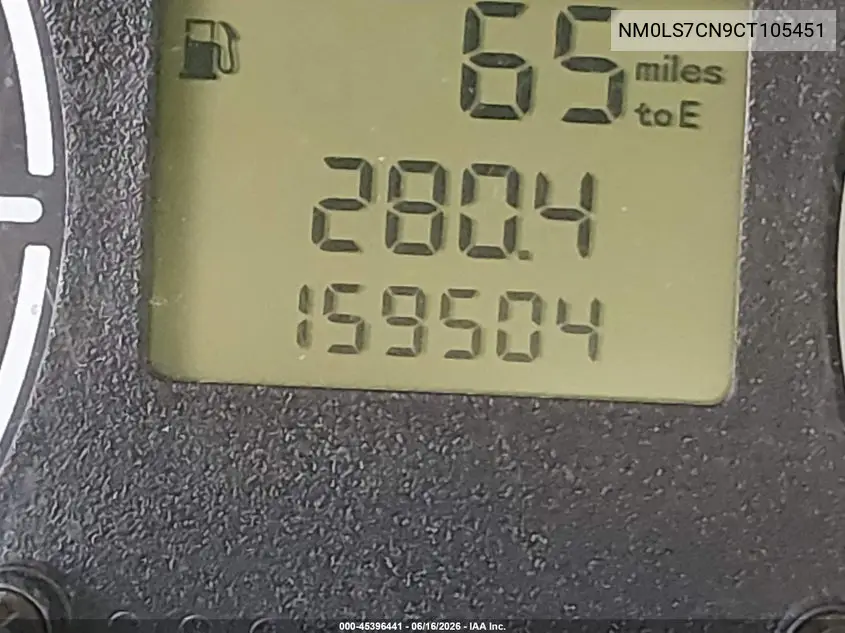 2012 Ford Transit Connect Xl VIN: NM0LS7CN9CT105451 Lot: 45396441