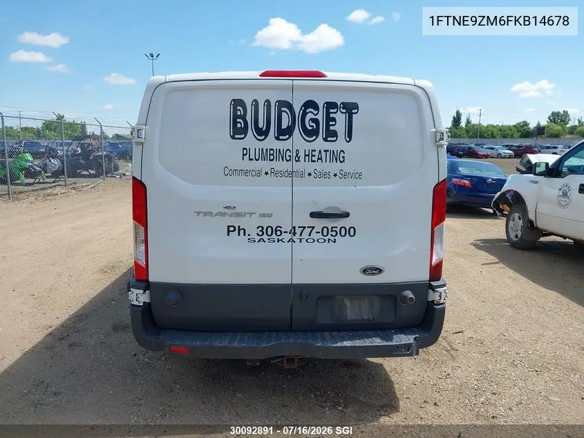 2015 Ford Transit T-150 VIN: 1FTNE9ZM6FKB14678 Lot: 30092891